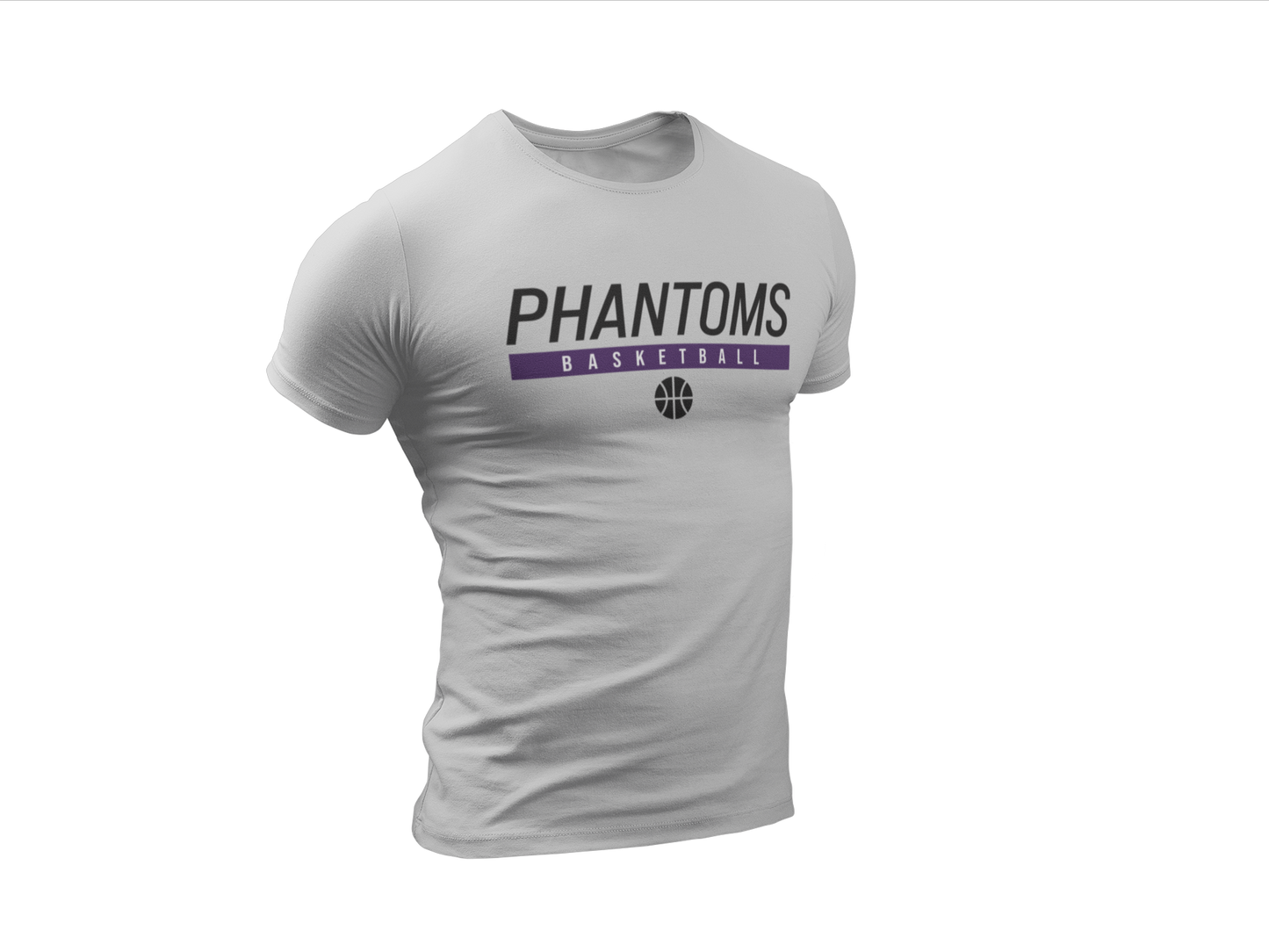 IHUSTLE - 001 - Phantoms Basketball - Grey Dry-Fit T-Shirt