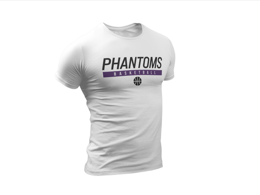 IHUSTLE - 001 - Phantoms Basketball - White Dry-Fit T-Shirt