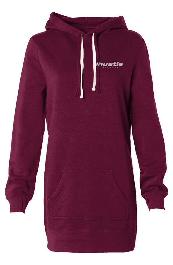 IHUSTLE - ATHLETICS - Maroon Hooded Sweatshirt Dress